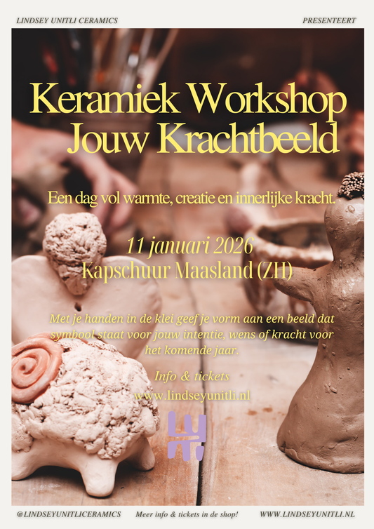 Keramiek workshop Jouw Krachtbeeld - Handvormen en Boetseren - 11 januari 2026 MIDDAG - Maasland (ZH)