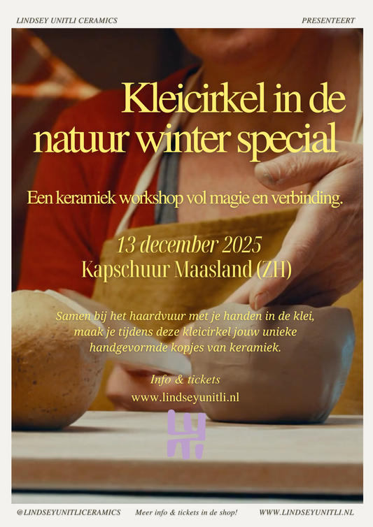 SPECIAL - Kleicirkel en (cacao) Kopjes - Keramiek Handvormen - 13 december 2025 OCHTEND - Maasland (ZH) (kopie)
